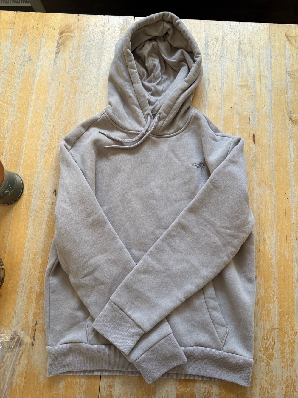 Hollister Hooded Pullover Sweatshirt - Light Beige
